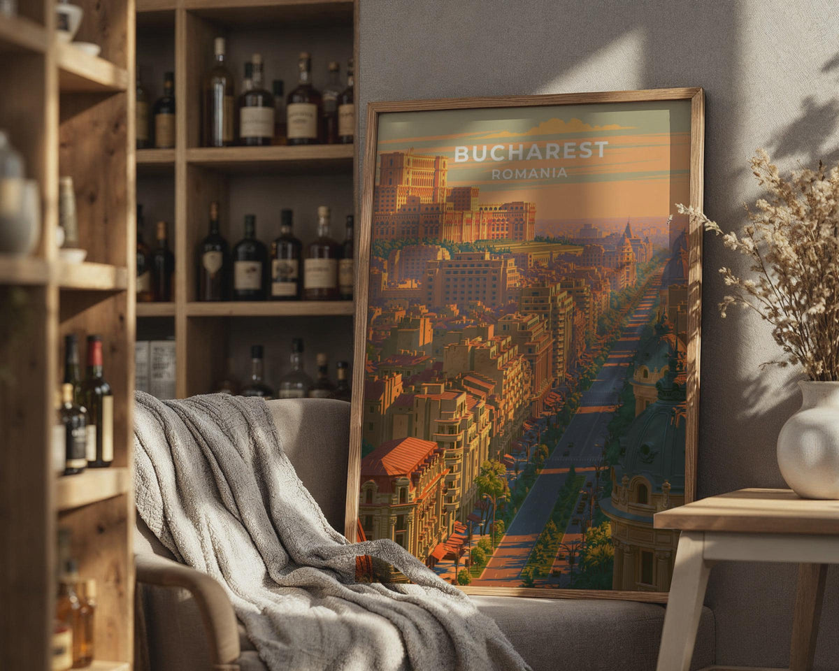 Bucharest Romania Travel Poster