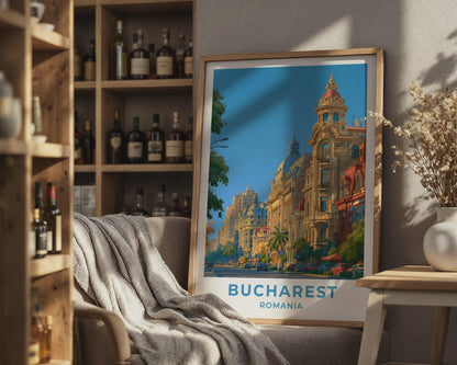 Bucharest Romania Travel Poster