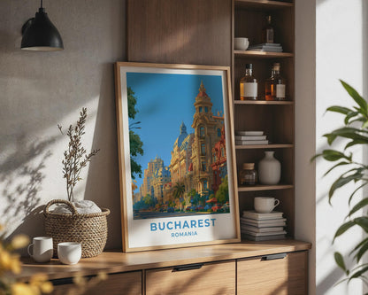 Bucharest Romania Travel Poster