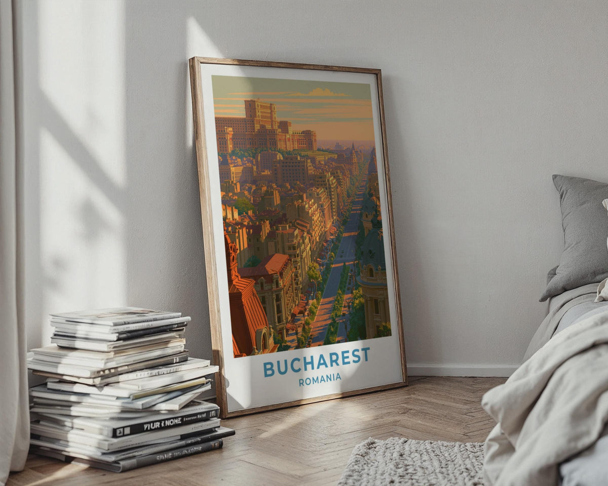 Bucharest Romania Travel Poster