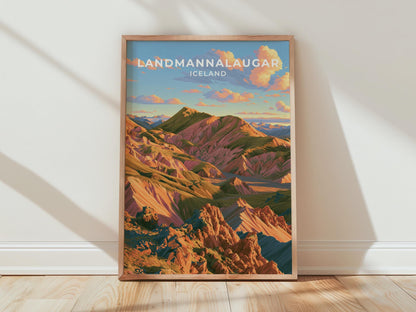 Landmannalaugar Iceland Travel Poster