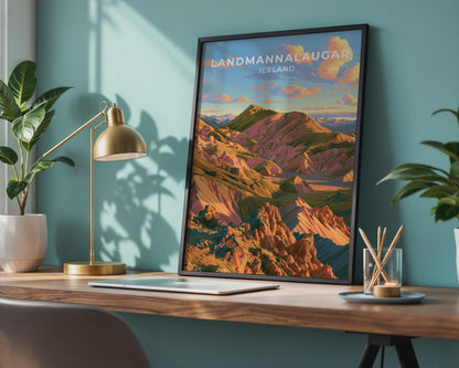 Landmannalaugar Iceland Travel Poster