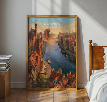 Gdansk Poland Travel Poster