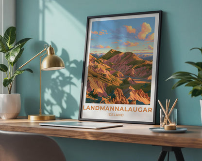 Landmannalaugar Iceland Travel Poster