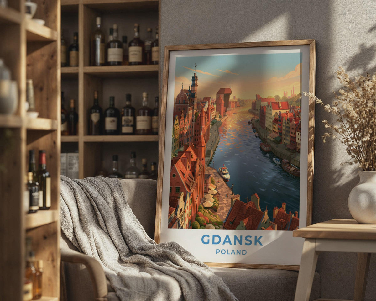 Gdansk Poland Travel Poster