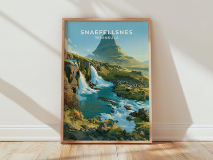 Snaefellsnes Peninsula Iceland Travel Poster