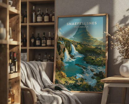 Snaefellsnes Peninsula Iceland Travel Poster
