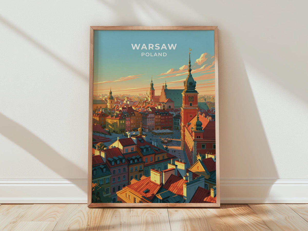 Warsaw Poland Travel Poster