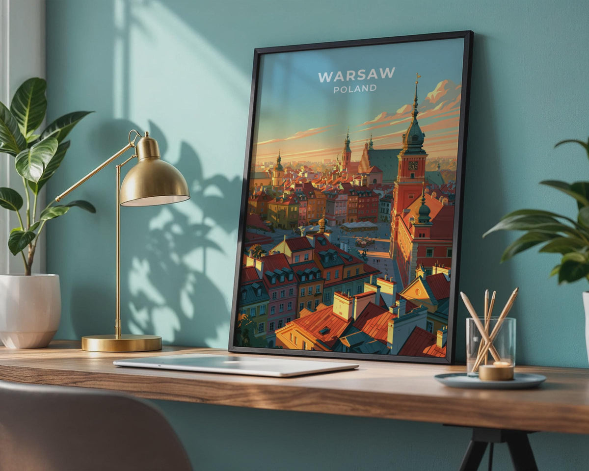 Warsaw Poland Travel Poster