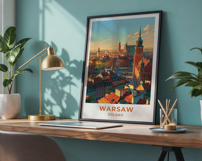 Warsaw Poland Travel Poster