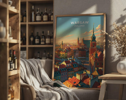 Warsaw Poland Travel Poster
