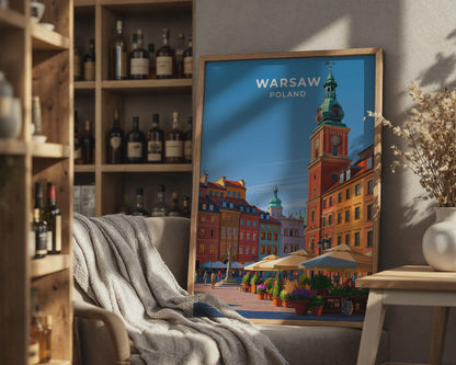 Warsaw Poland Travel Poster