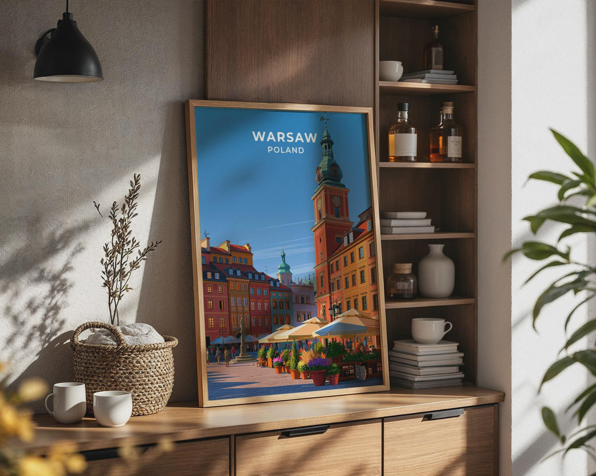 Warsaw Poland Travel Poster