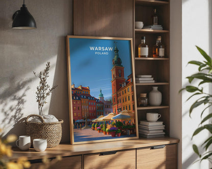 Warsaw Poland Travel Poster