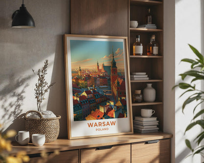 Warsaw Poland Travel Poster