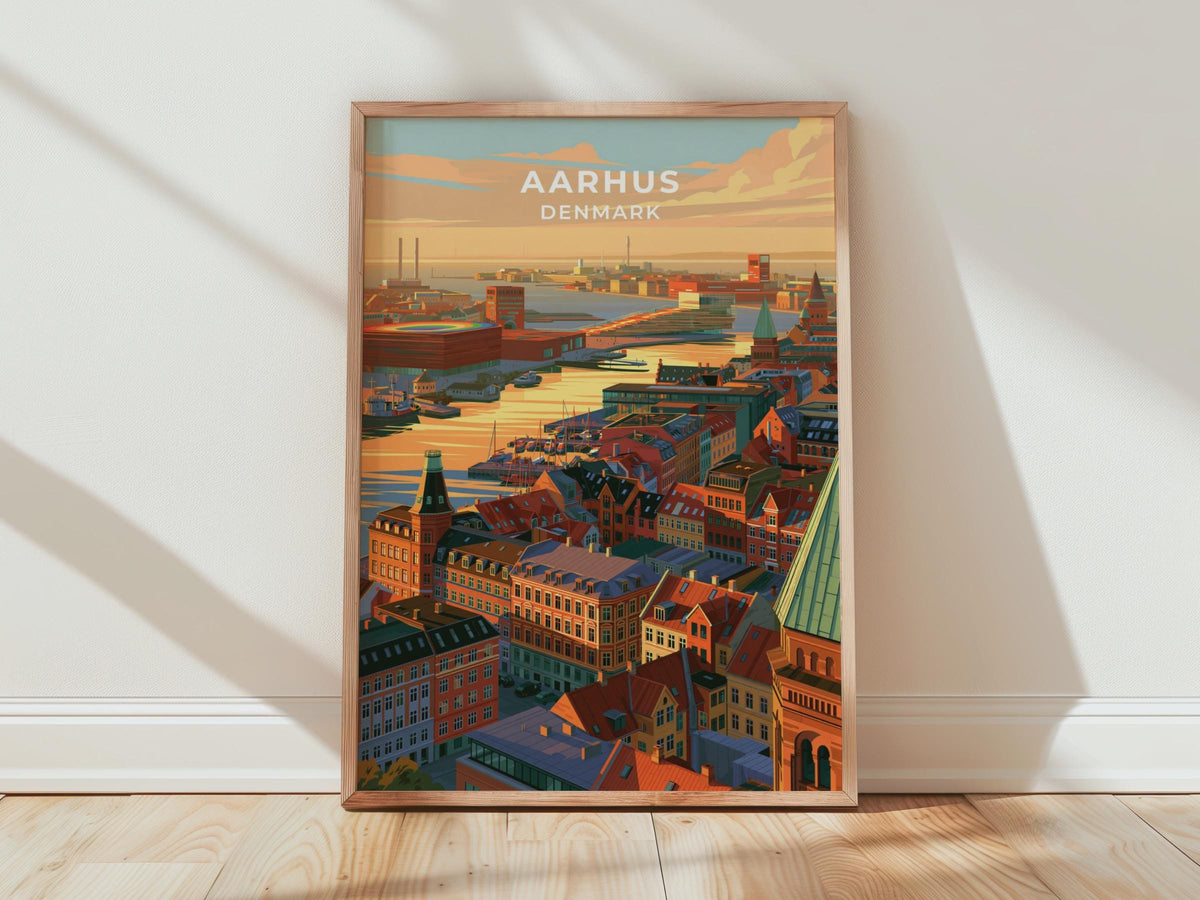 Aarhus Denmark Travel Poster