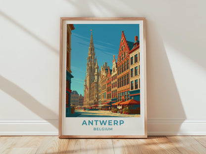 Antwerp Belgium Travel Poster