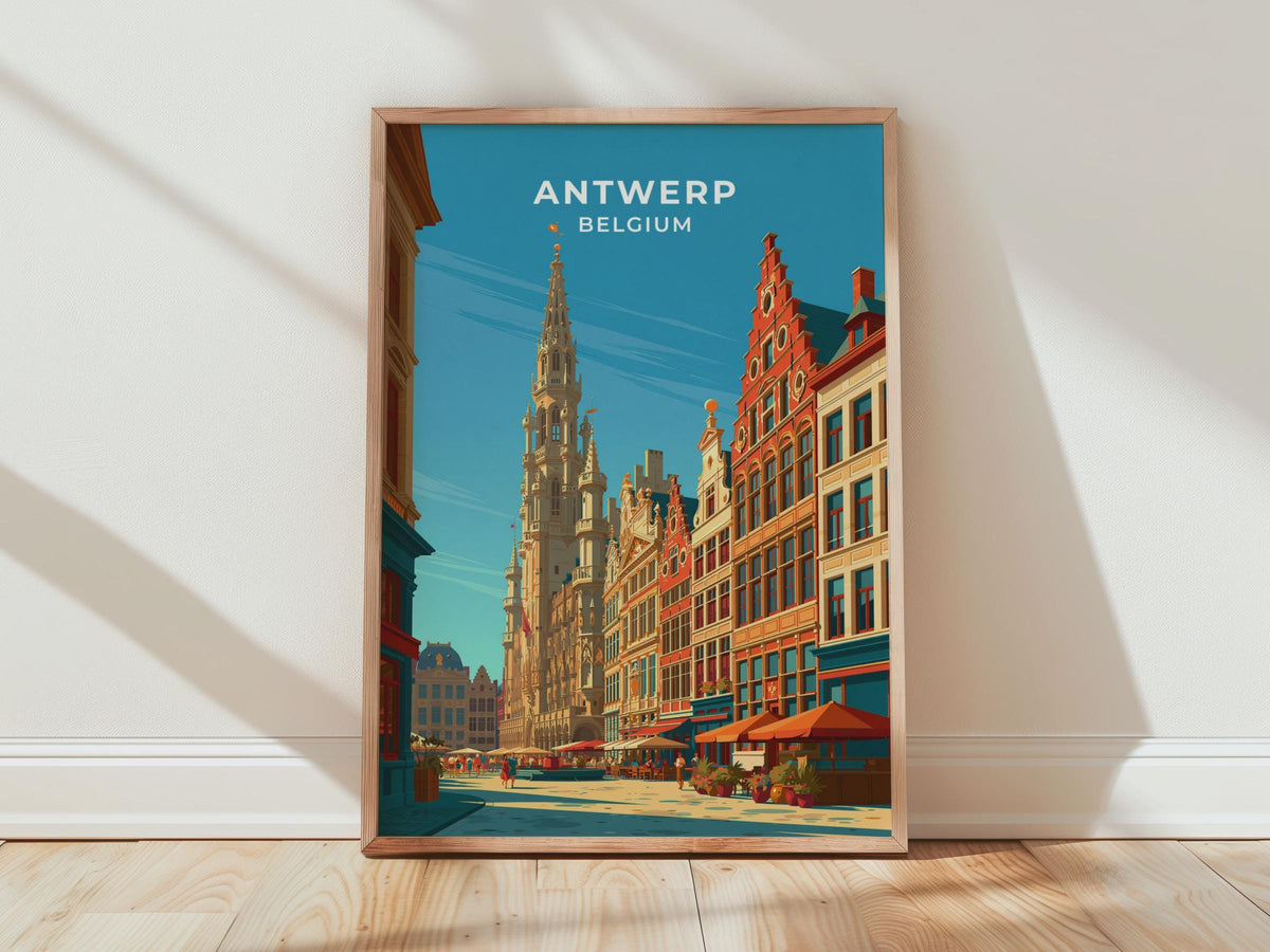 Antwerp Belgium Travel Poster
