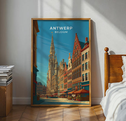 Antwerp Belgium Travel Poster