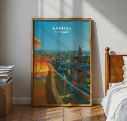 Aarhus Denmark Travel Poster