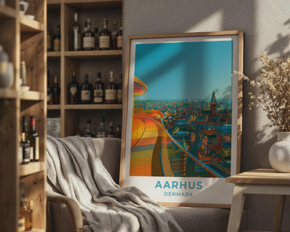 Aarhus Denmark Travel Poster
