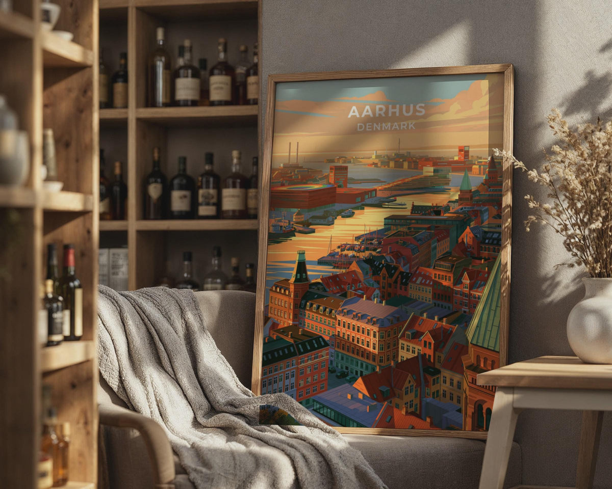 Aarhus Denmark Travel Poster