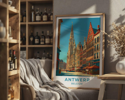 Antwerp Belgium Travel Poster