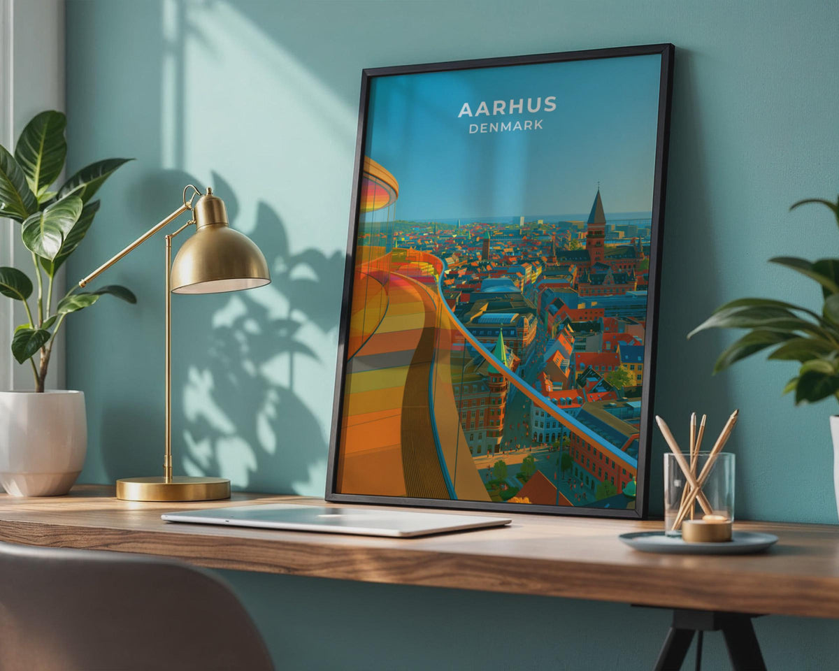 Aarhus Denmark Travel Poster