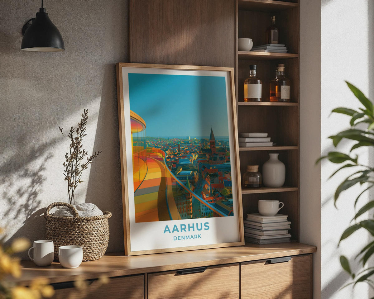 Aarhus Denmark Travel Poster
