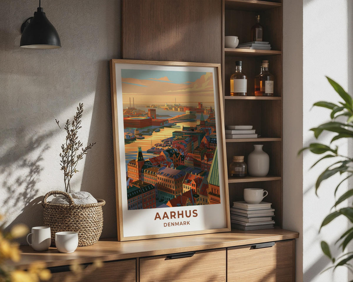 Aarhus Denmark Travel Poster
