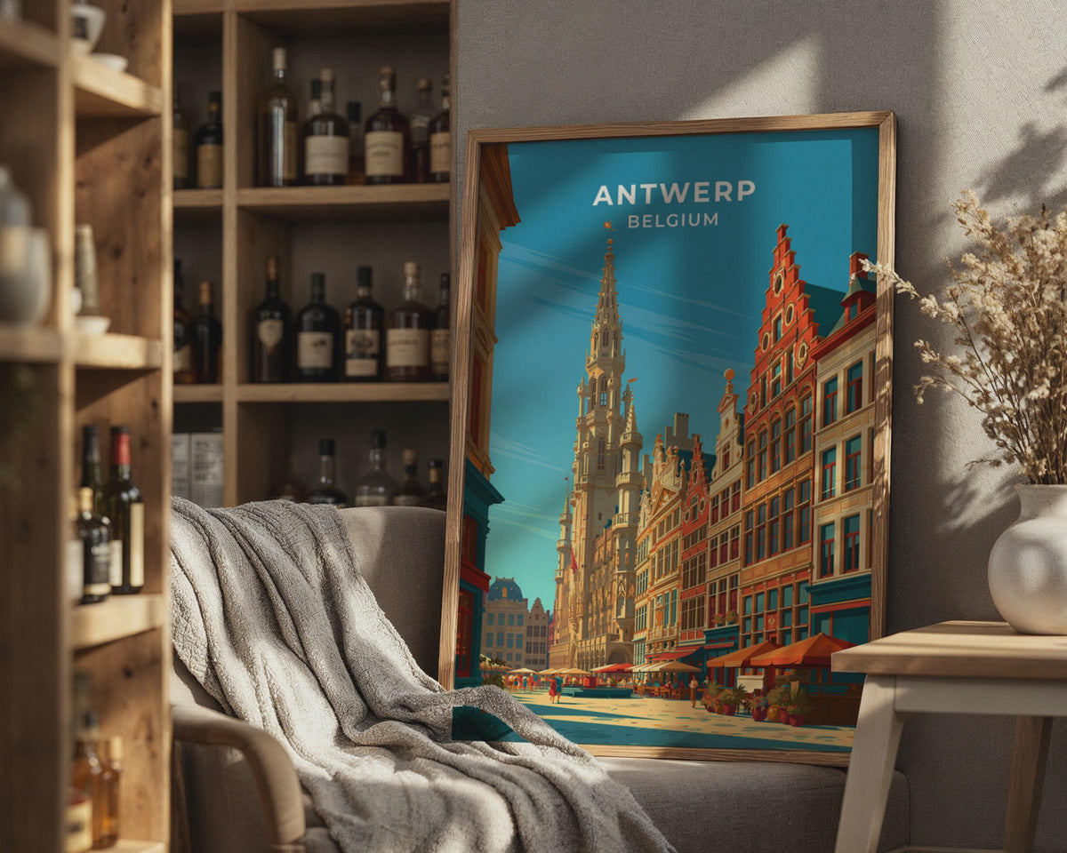 Antwerp Belgium Travel Poster