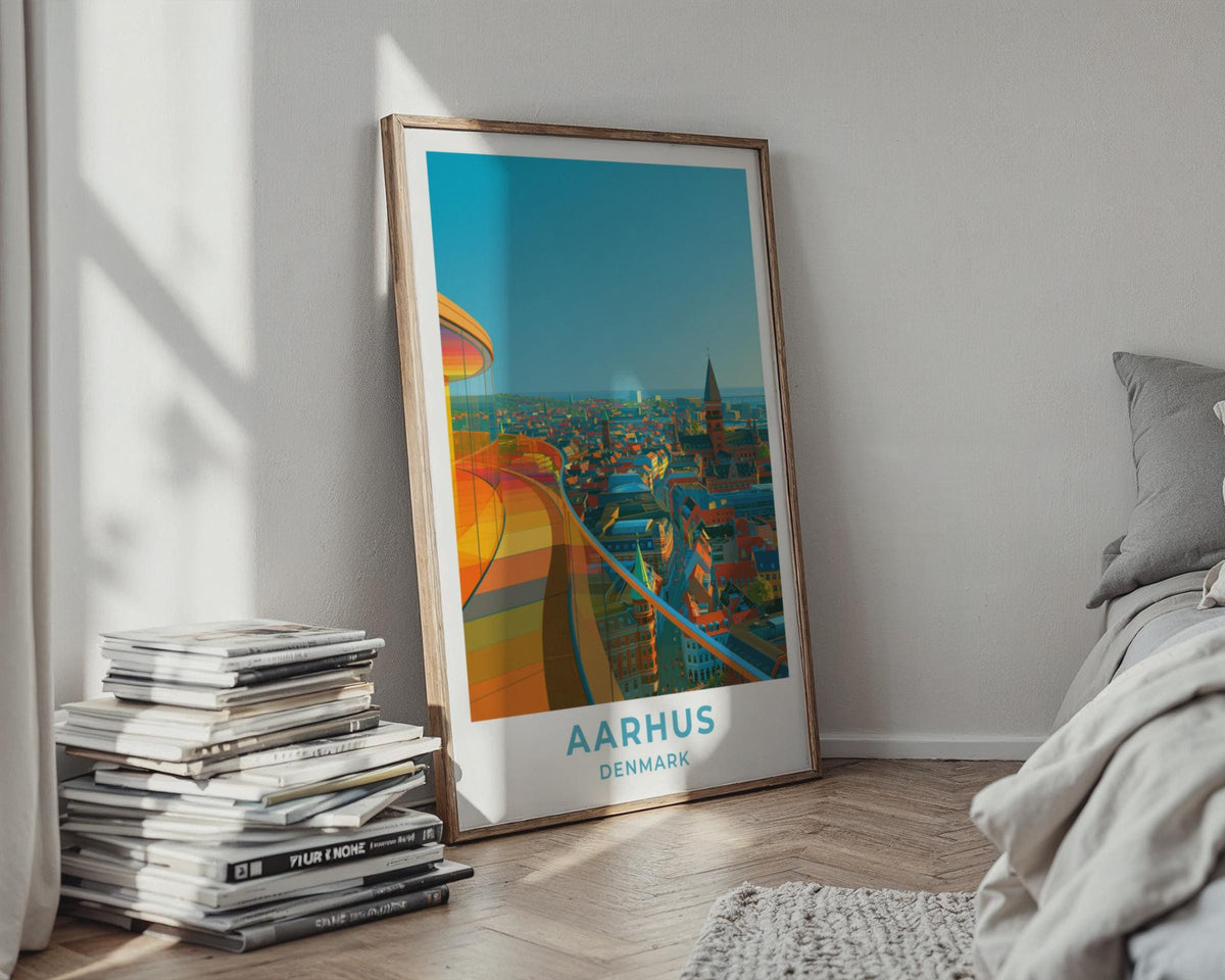 Aarhus Denmark Travel Poster