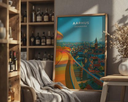 Aarhus Denmark Travel Poster