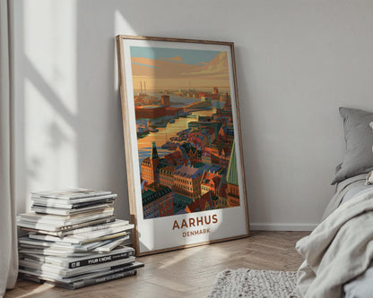 Aarhus Denmark Travel Poster