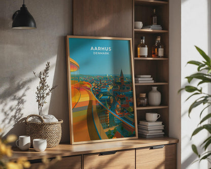 Aarhus Denmark Travel Poster