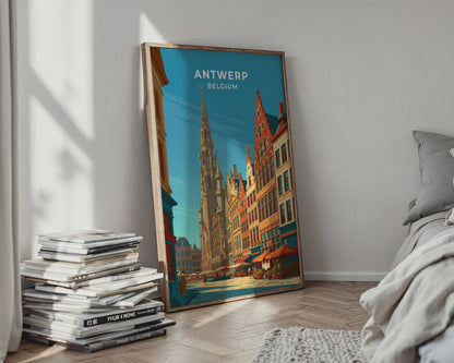 Antwerp Belgium Travel Poster