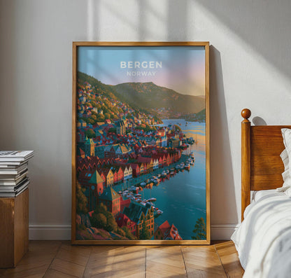 Bergen Norway Travel Poster