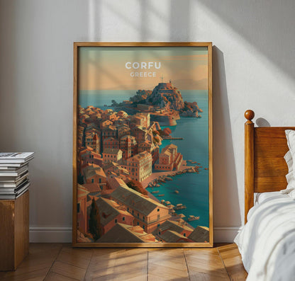Corfu Greece Travel Poster