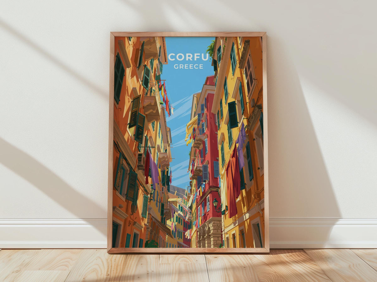 Corfu Greece Travel Poster