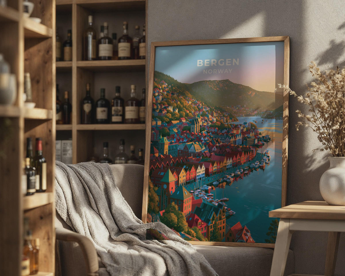 Bergen Norway Travel Poster
