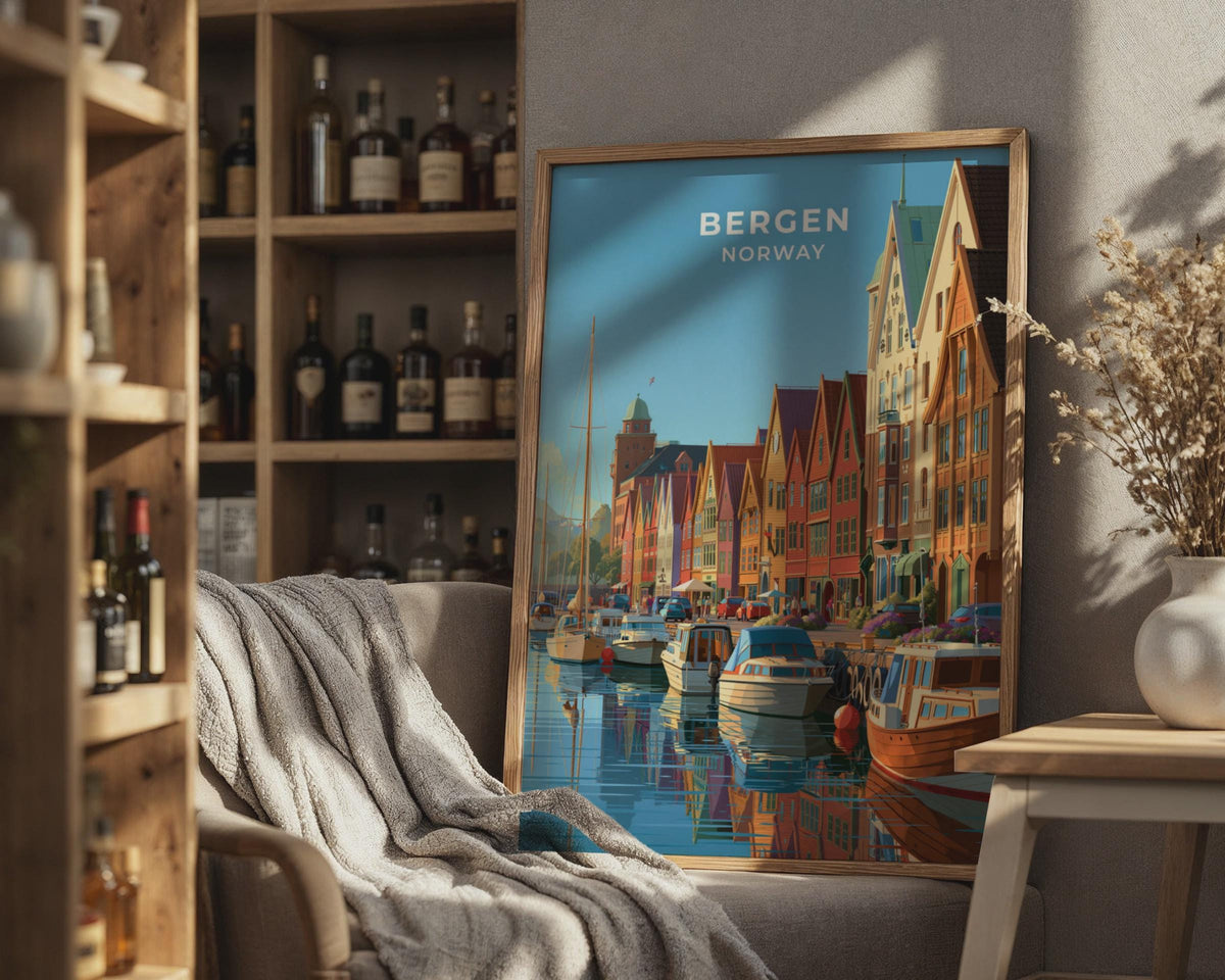 Bergen Norway Travel Poster