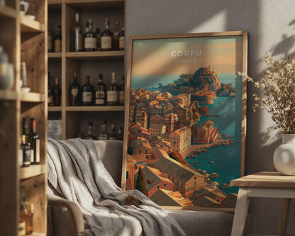 Corfu Greece Travel Poster