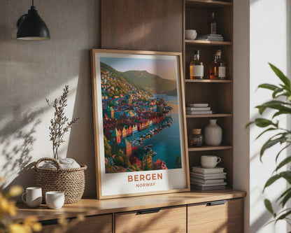 Bergen Norway Travel Poster