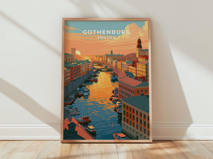 Gothenburg Sweden Travel Poster