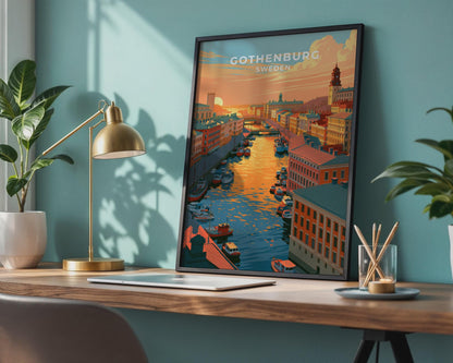 Gothenburg Sweden Travel Poster