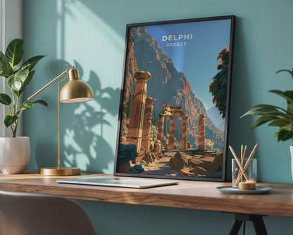 Delphi Greece Travel Poster