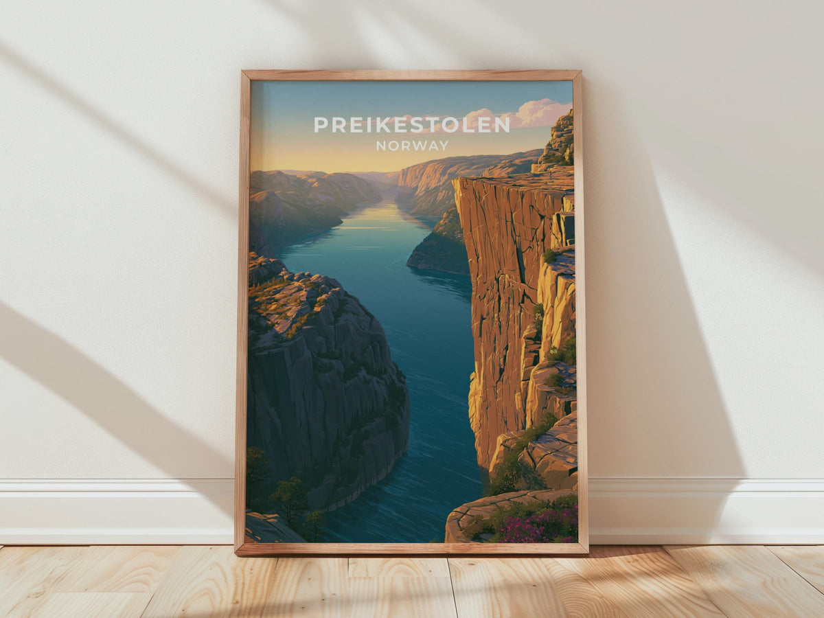 Preikestolen Norway Travel Poster