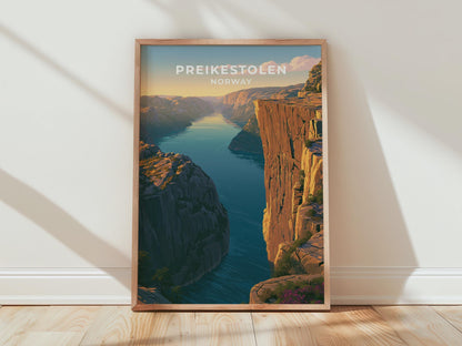 Preikestolen Norway Travel Poster