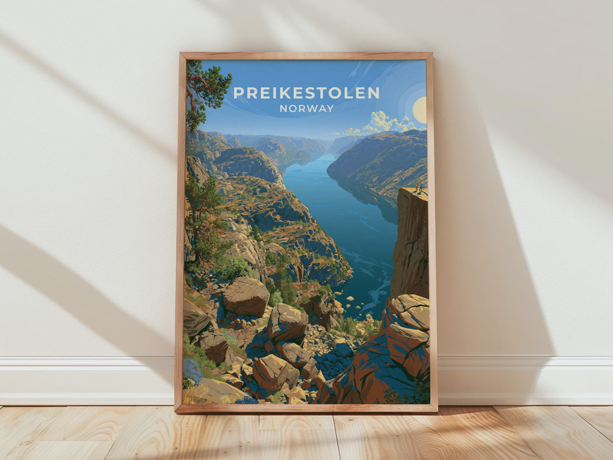 Preikestolen Norway Travel Poster