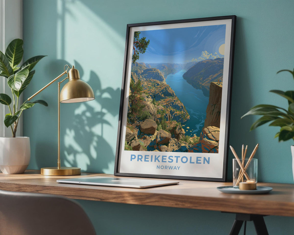 Preikestolen Norway Travel Poster
